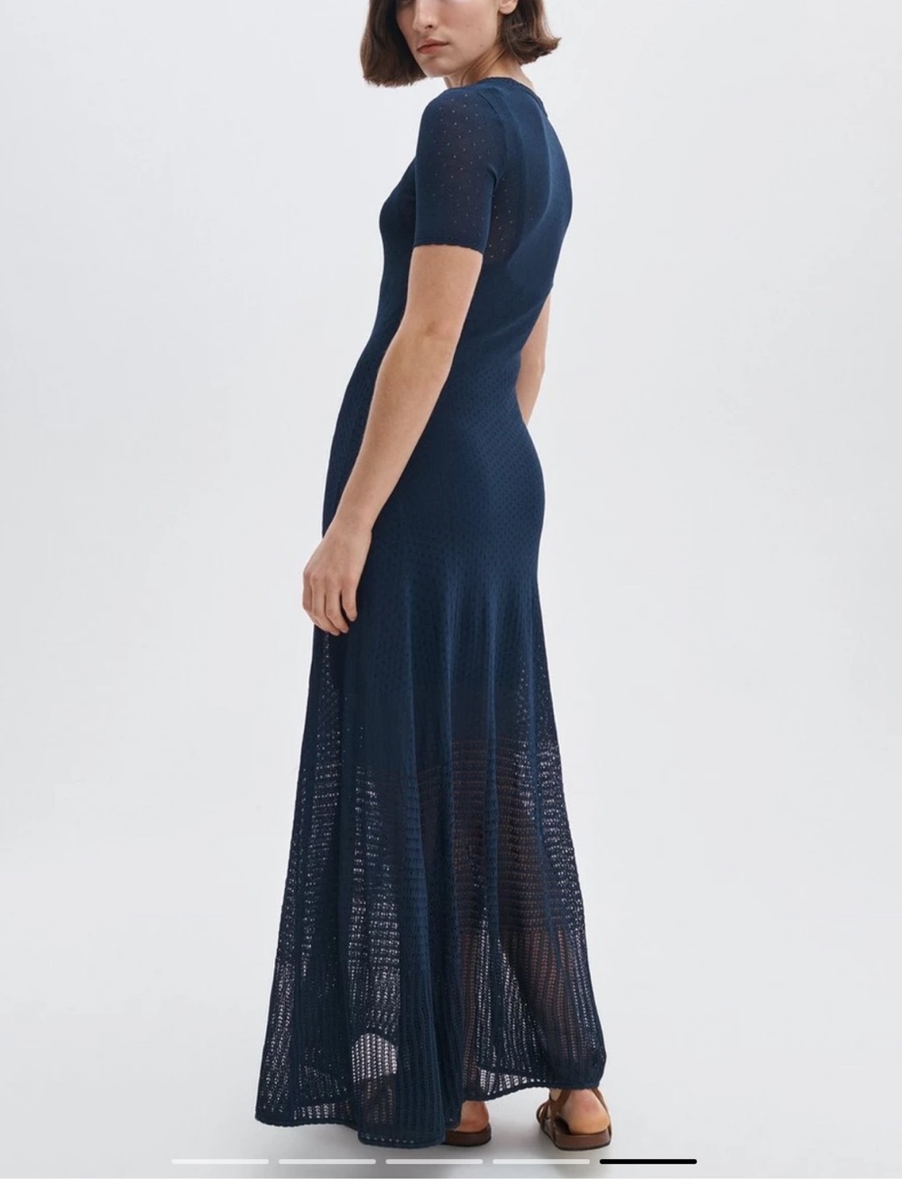 Rag&bone Women's Navy Short-Sleeve Knit Maxi Dress - Picture 3 of 15